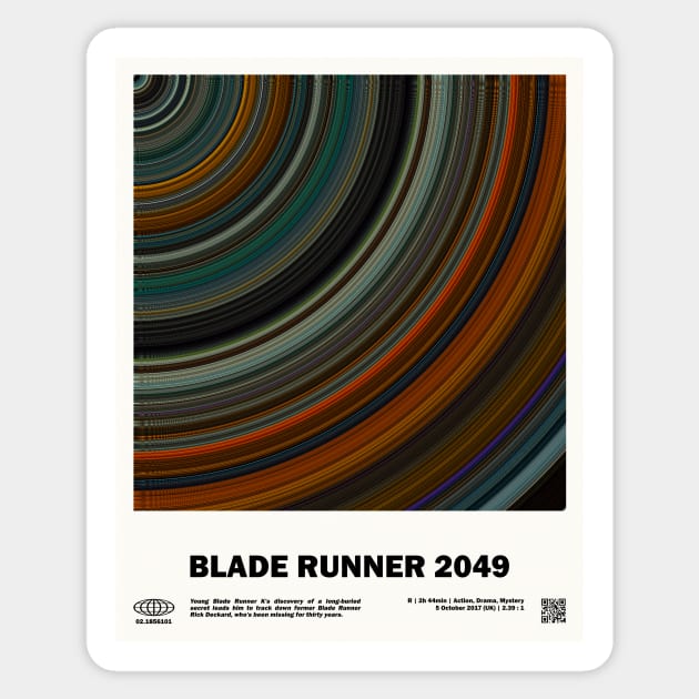 minimal_Blade Runner 2049 Circular Barcode Movie Sticker by silver-light